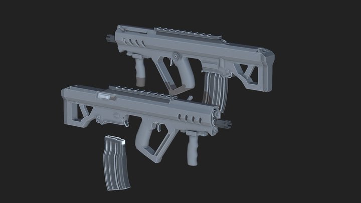 Bullpup Rifle 3D Model