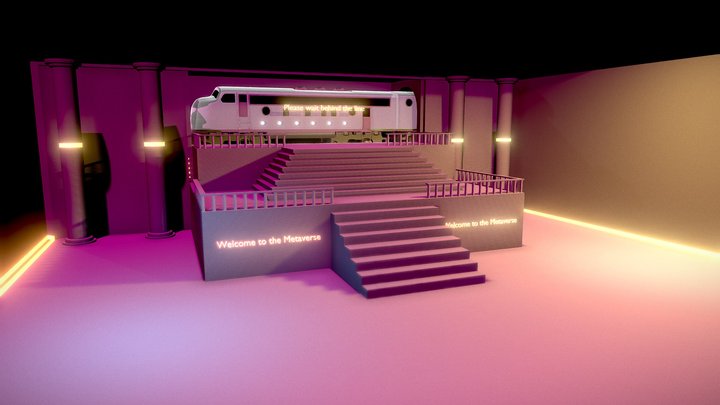 Metaverse Train station 3D Model