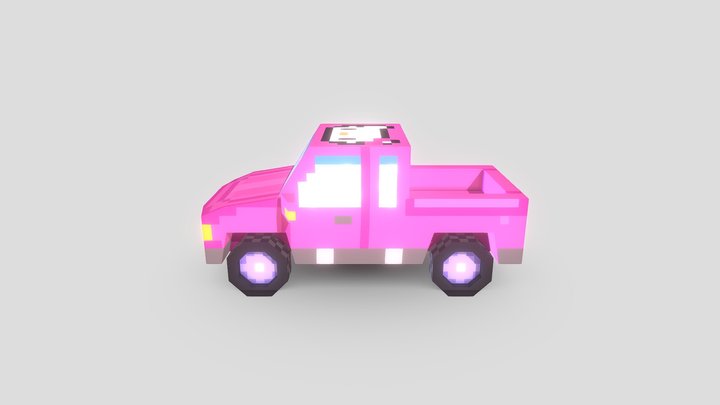 Truck low poly hello kitty 3D Model