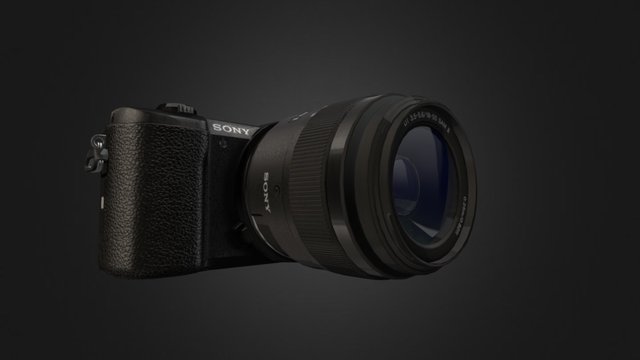 Sony A5100 Camera With Animation. 3D Model