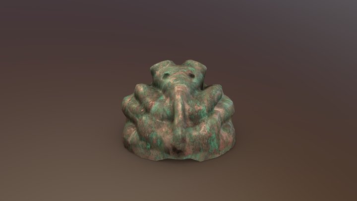 Ganesha Ancient Statue 3D Model