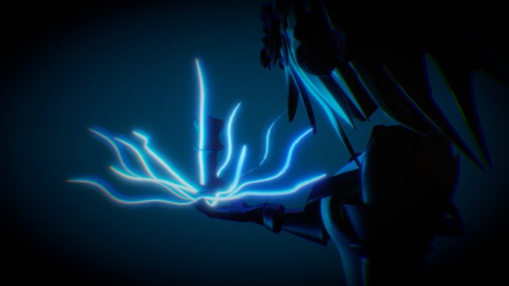 Girl Holding A Glowing Chess Piece 3D Model