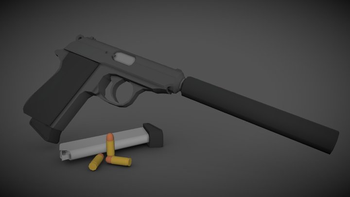 [Low Poly] Walther PPK 3D Model