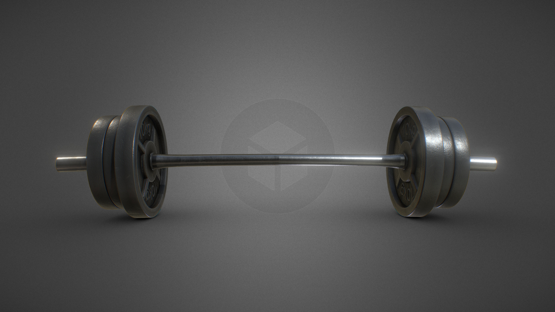 3D model Barbell - This is a 3D model of the Barbell. The 3D model is about a pair of silver weights.