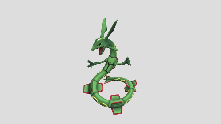 Wii - Super Smash Bros Brawl - Rayquaza Trophy 3D Model