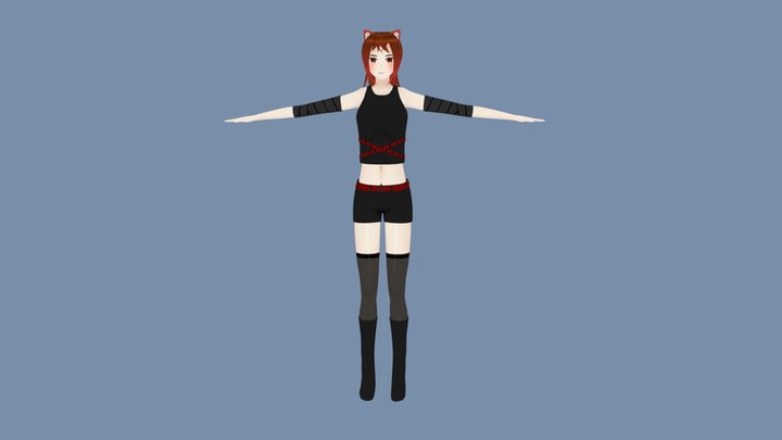 Marta: character in anime style 3D Model