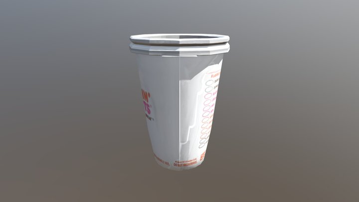 Dunkin' donuts coffee cup 3D Model