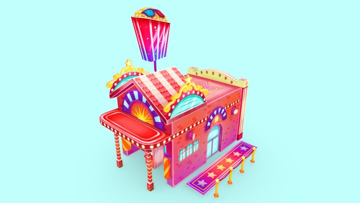 Movie Theather (Star Harbor) 3D Model