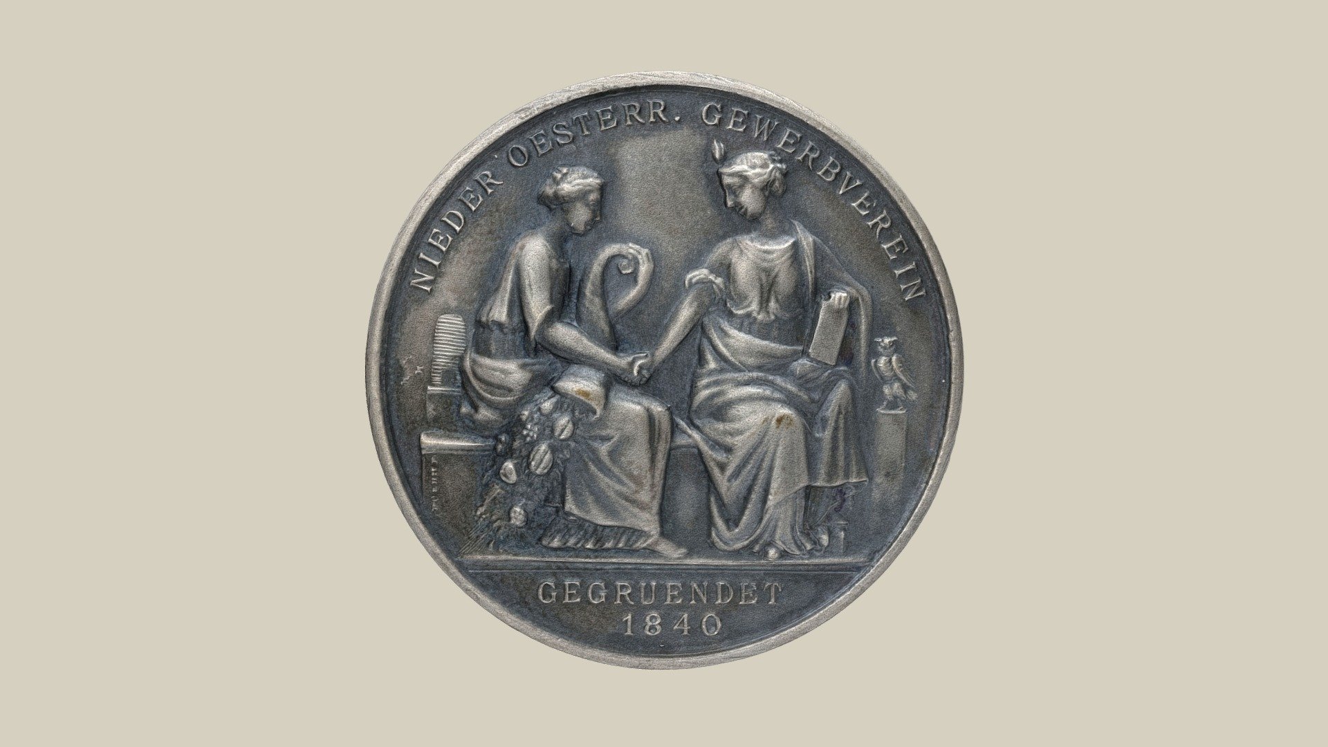 Medaille Niederösterr. Gewerbeverein — Sketchfab embed 3D viewer