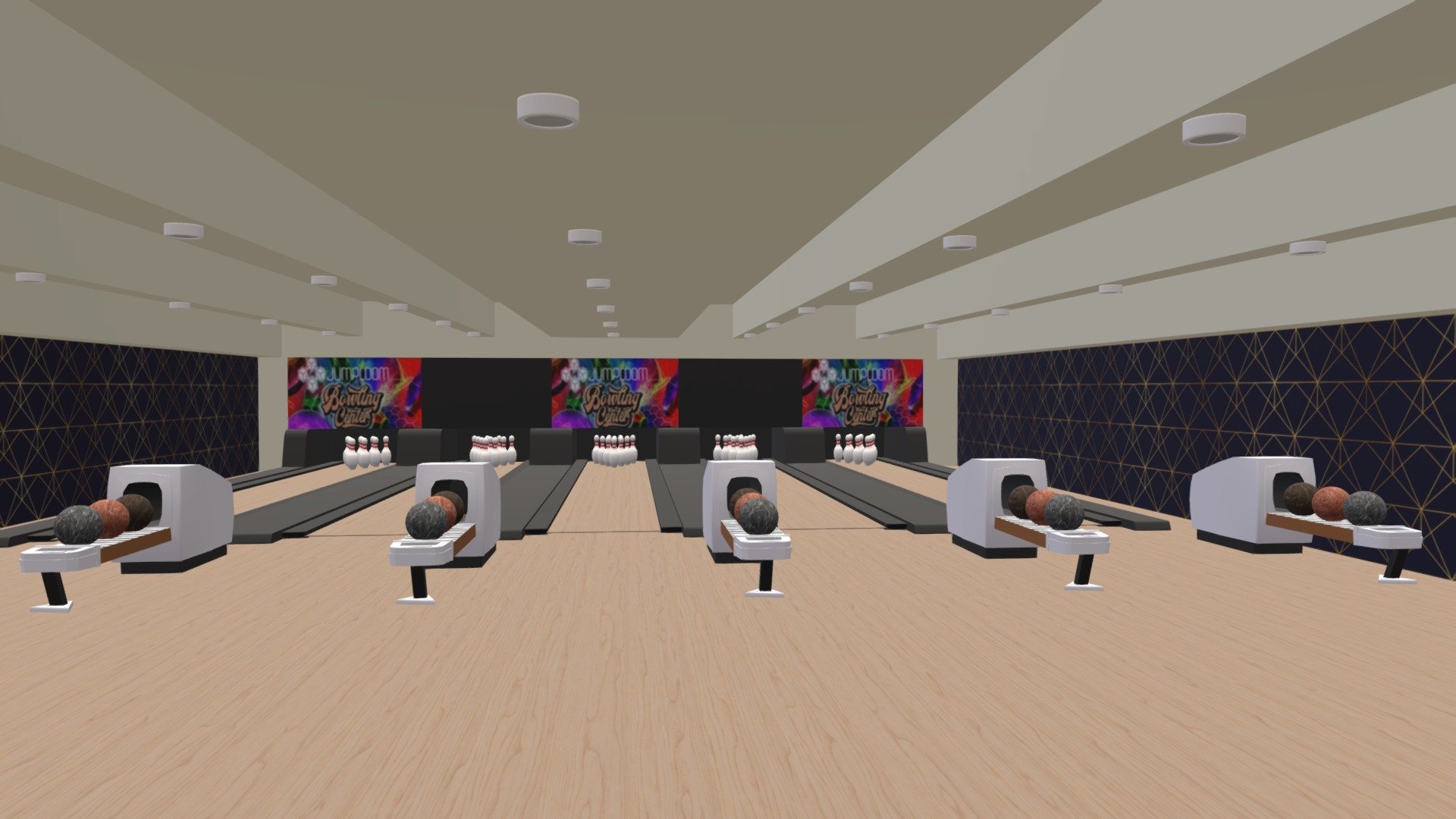 Bowling Arena - 3D model by Praneet Ghayal (@PraneetGhayal) [716a1fc ...