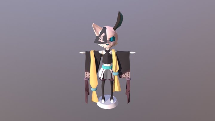 Rabbit with a Cat Skull_097 3D Model
