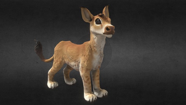 Lion Calf - 3D Creature Model - Game Res 3D Model