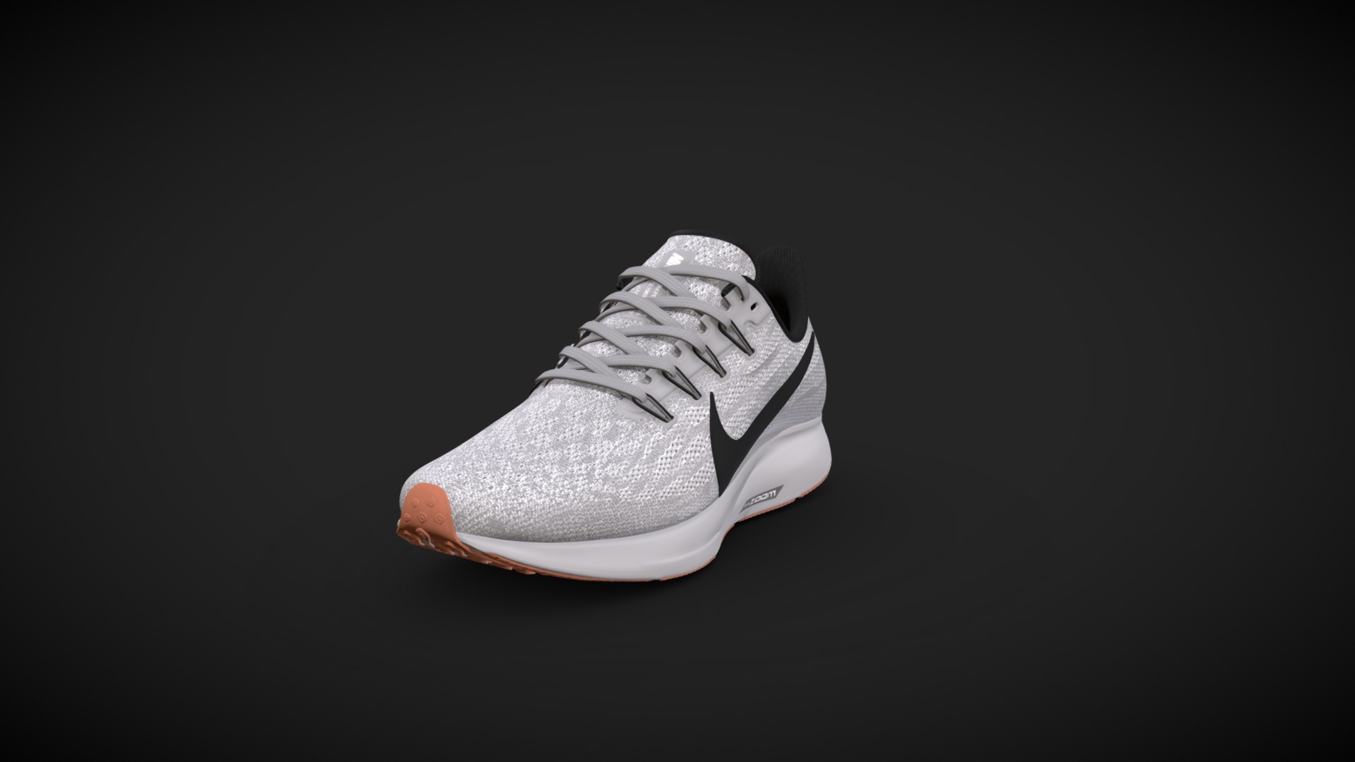 3D model Nike Shoe - This is a 3D model of the Nike Shoe. The 3D model is about a white and grey shoe.
