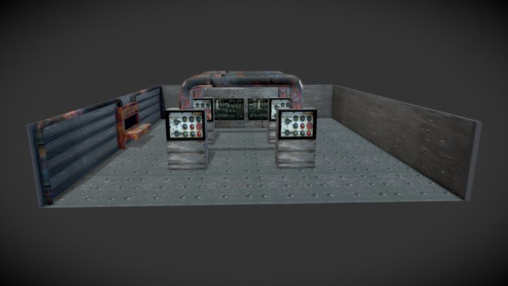 Sala Equipamento Retro // Retro Equipment Room 3D Model