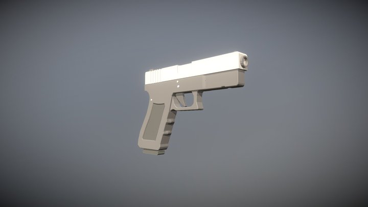 Low Poly Handgun 3D Model