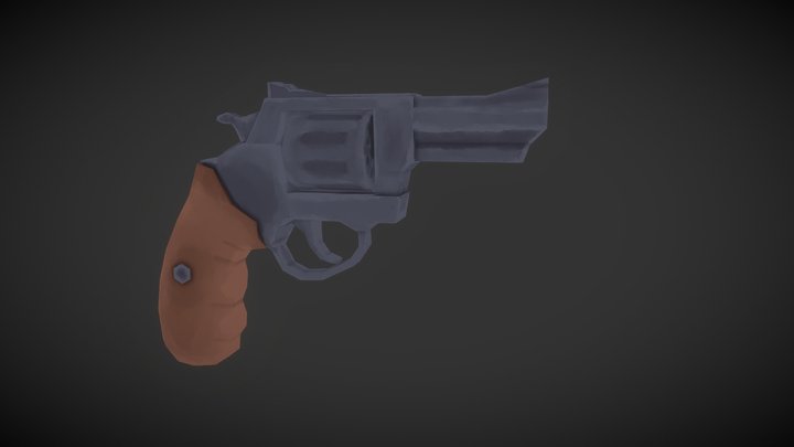 Short Painterly Revolver 3D Model