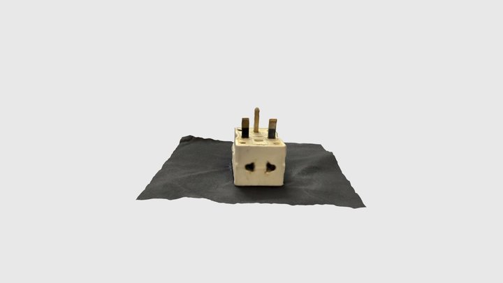 Three pin to two pin power plug converter 3D Model