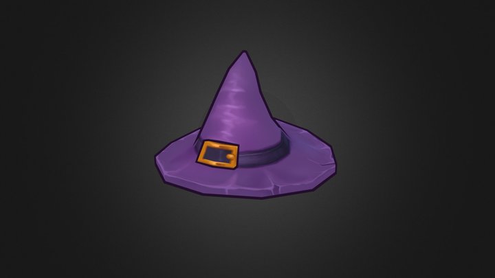 hat low poly hand painted 3D Model