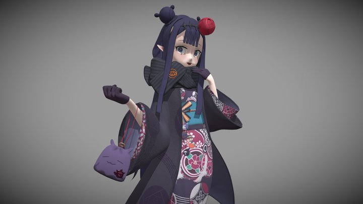 Ninomae Ina'nis - Kimono outfit 3D Model