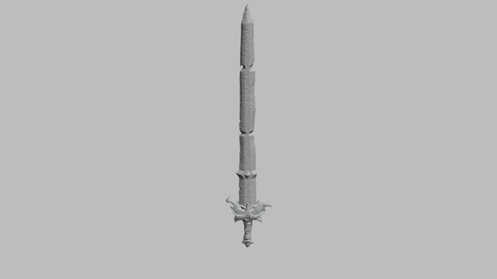 Fantasy Sword after archaeological recovery 3D Model