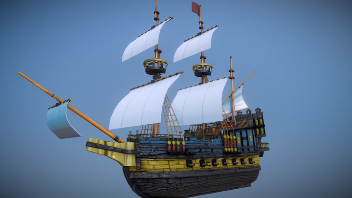 Pirate Ship Destroyer 3D Model