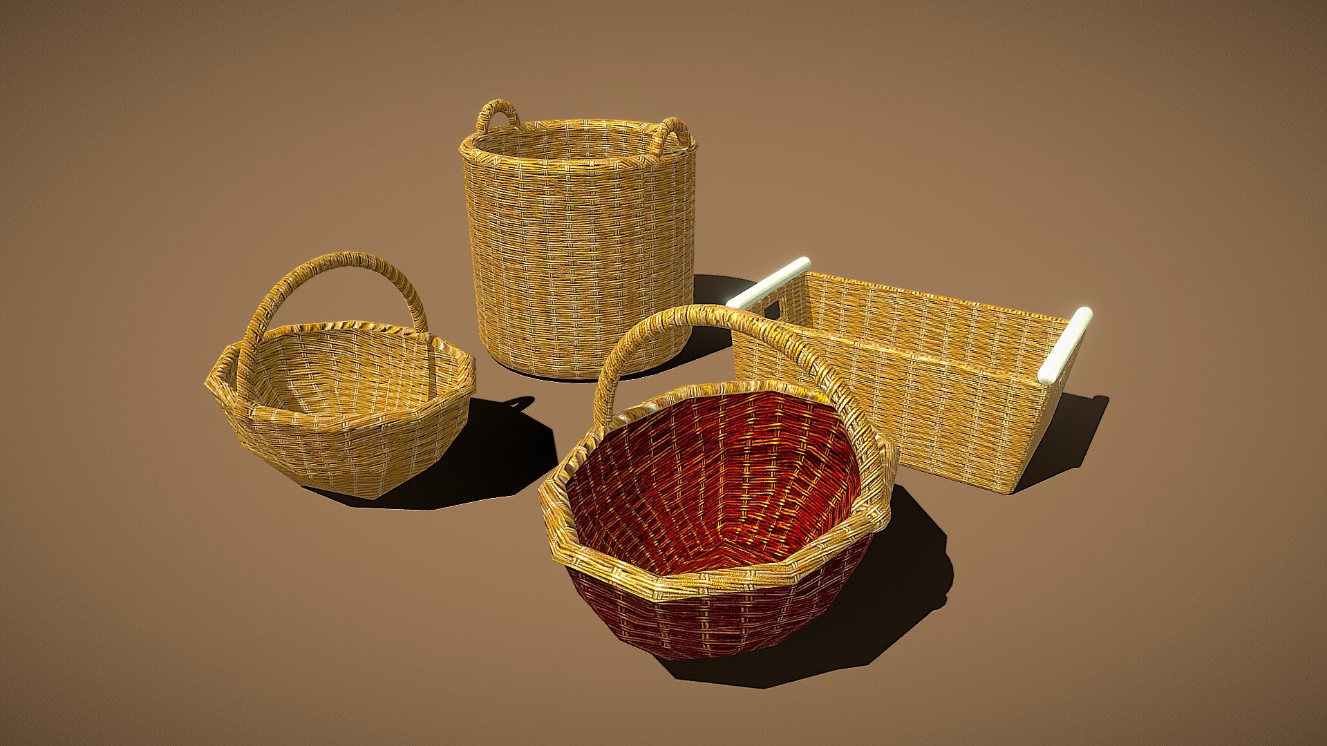 Wicker Baskets Download Free 3D model by rhcreations [717a571