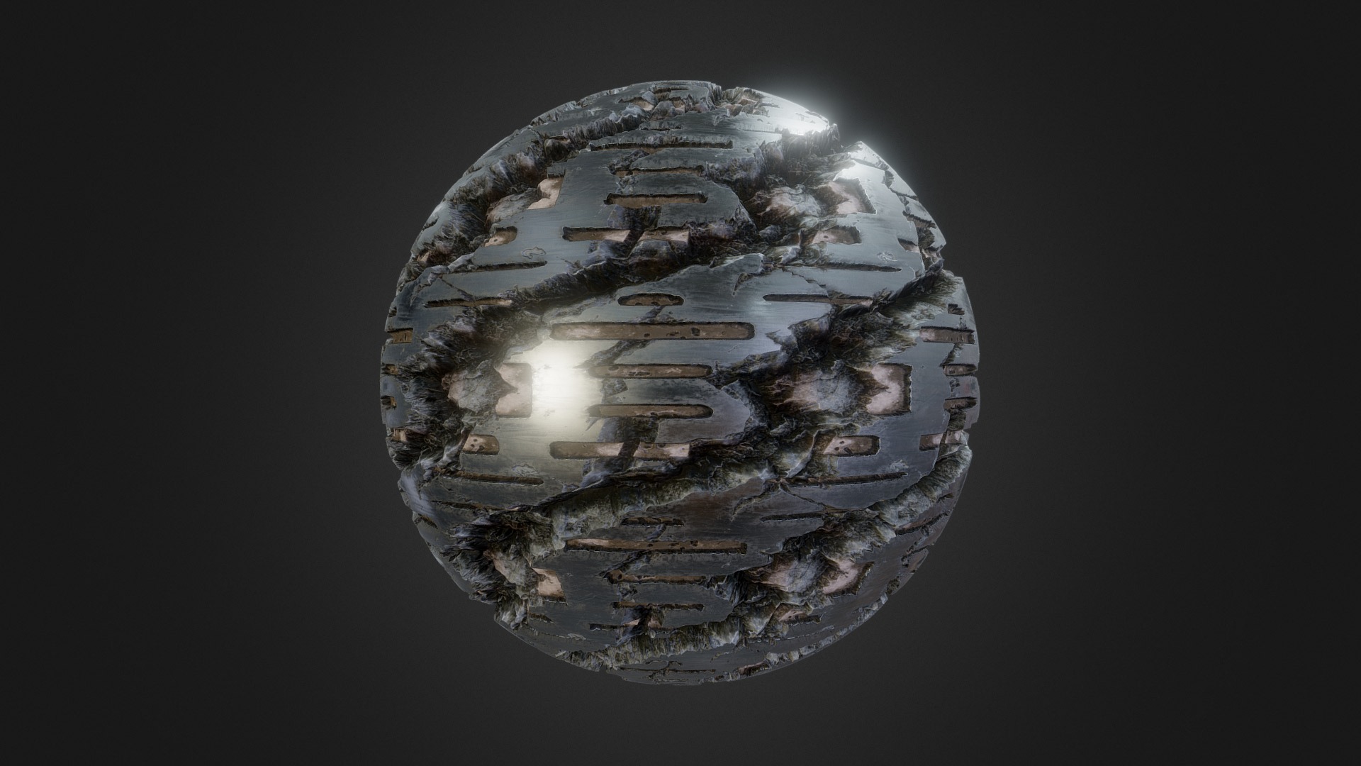 3D model Cracked Sci-Fi Wall Texture - This is a 3D model of the Cracked Sci-Fi Wall Texture. The 3D model is about a close-up of a rock.