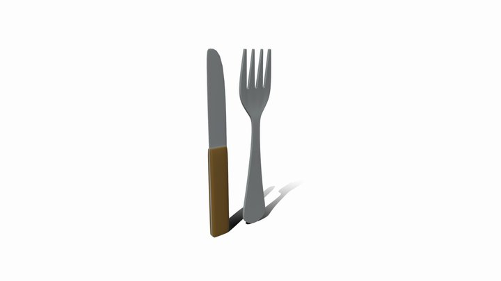 Knife and Fork 3D Model