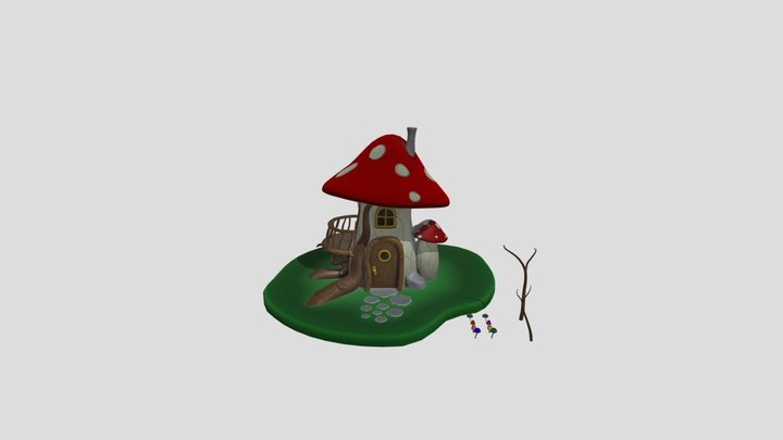 Mushroom House 3D Model
