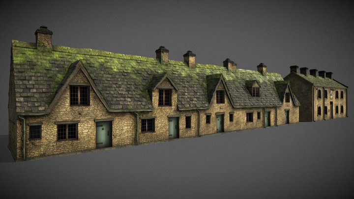 Cotswolds cottage rural collection kit 3D Model