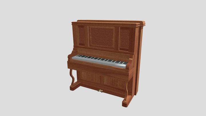 Upright Victorian Piano 3D Model