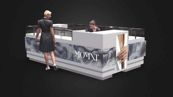 Торговый островок MOMNT. Jewelry mall kiosk 3D Model