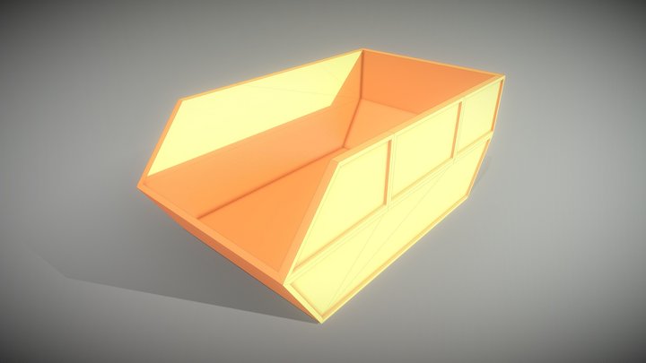 Lowpoly Rubbish Container 3D Model