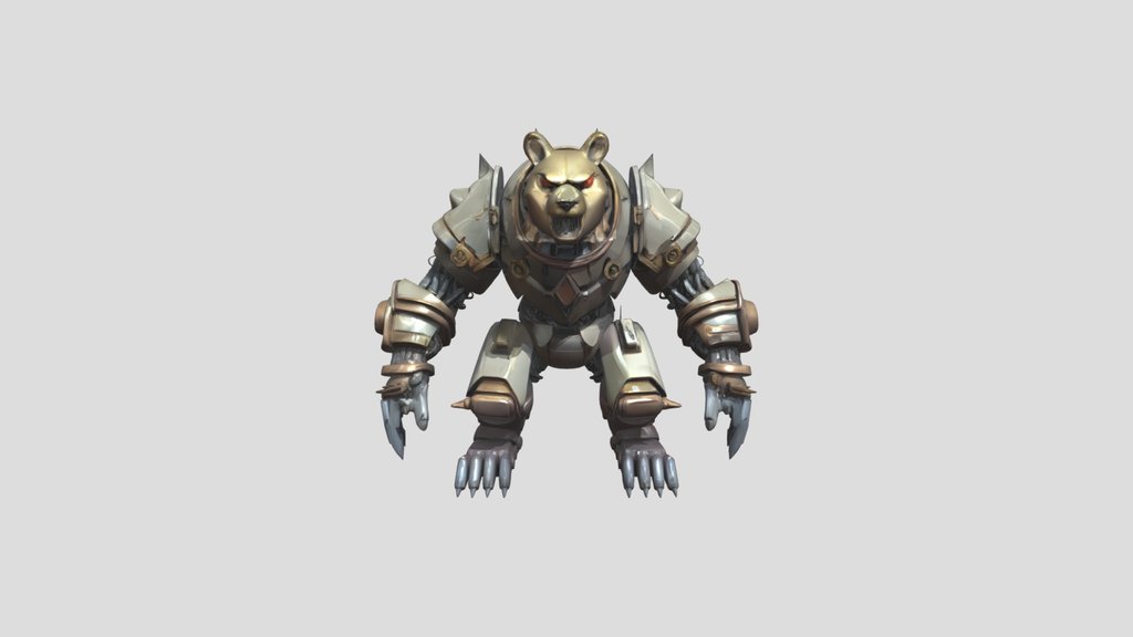 armored cybernetic bear humanoid robot