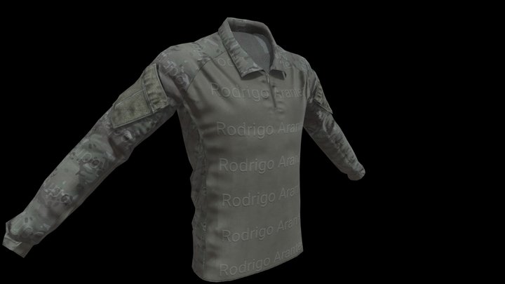 Multicam Camouflage Combat T-Shirt 3D Model