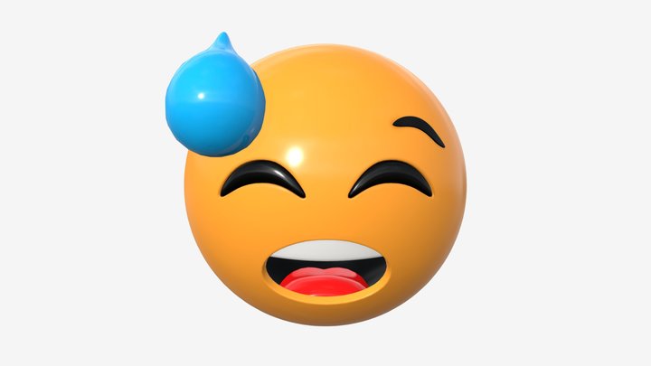 Emoji 037 Flushed with cold sweat 3D Model