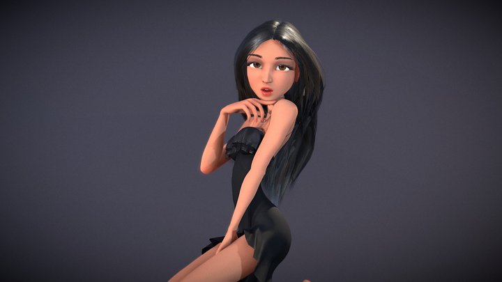 Ming-Mei Rigged Woman Character 3D Model