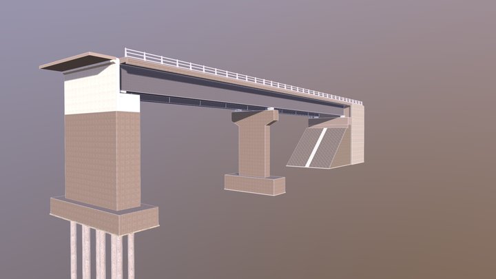 Bipoutre acier-béton 3D Model