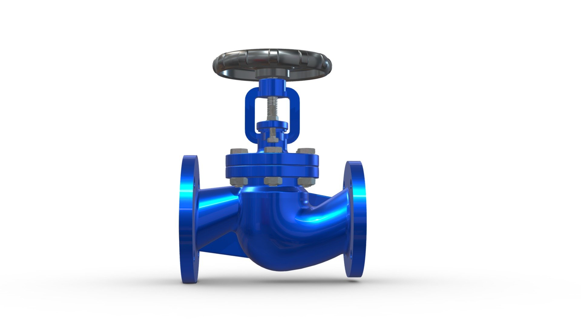 Globe Valve With Din En Flanges D Cad Model D Model By Mavasol