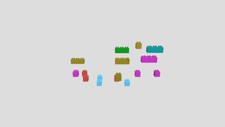 Blocos Legos Sem Textura Low Poly