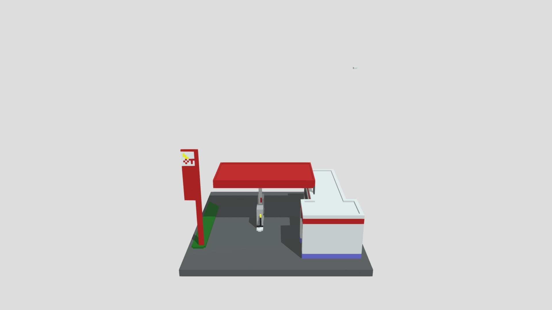 Gas Station Low Poly
