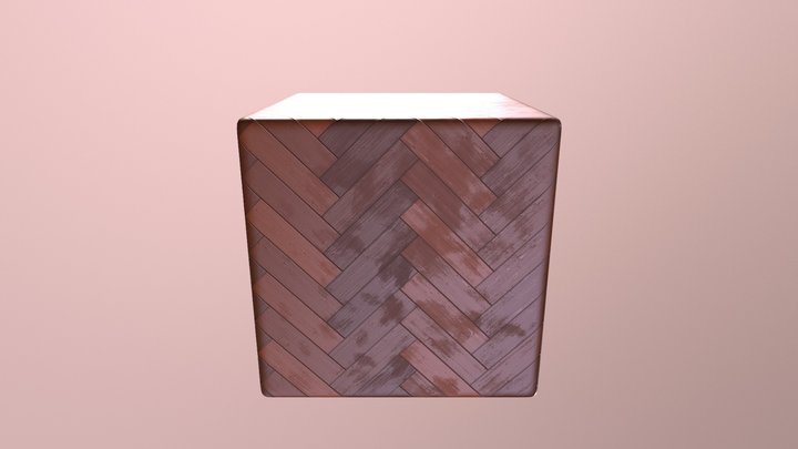 Herringbone wood texture 3D Model