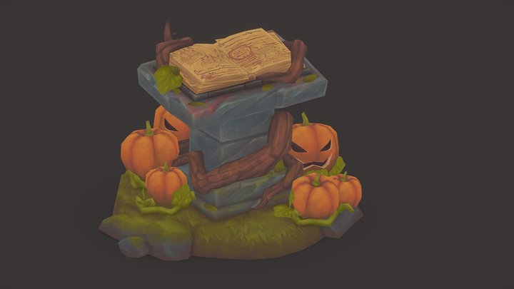 Witch Altar - Hand-Painted Diorama 3D Model