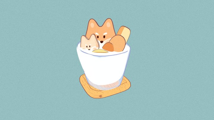 Shiba Baker Inu cafe 3D Model