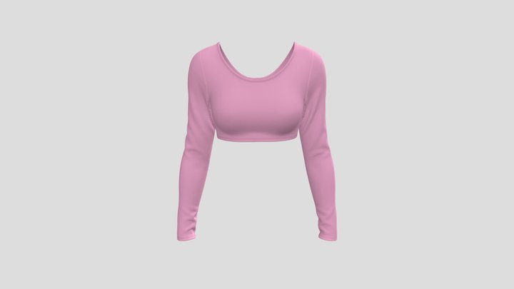 PINK CROP TOP- BASIC FASHION 3D Model