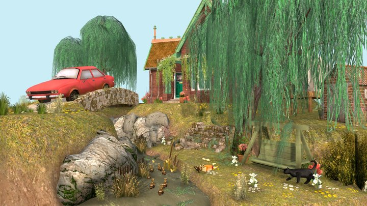DAE Diorama - Grandma's House 3D Model