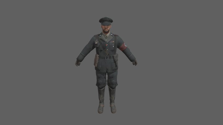 Afrika korps officer 3D Model