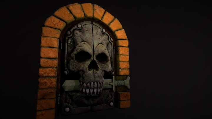 Door_003_Low_Skull_Door 3D Model