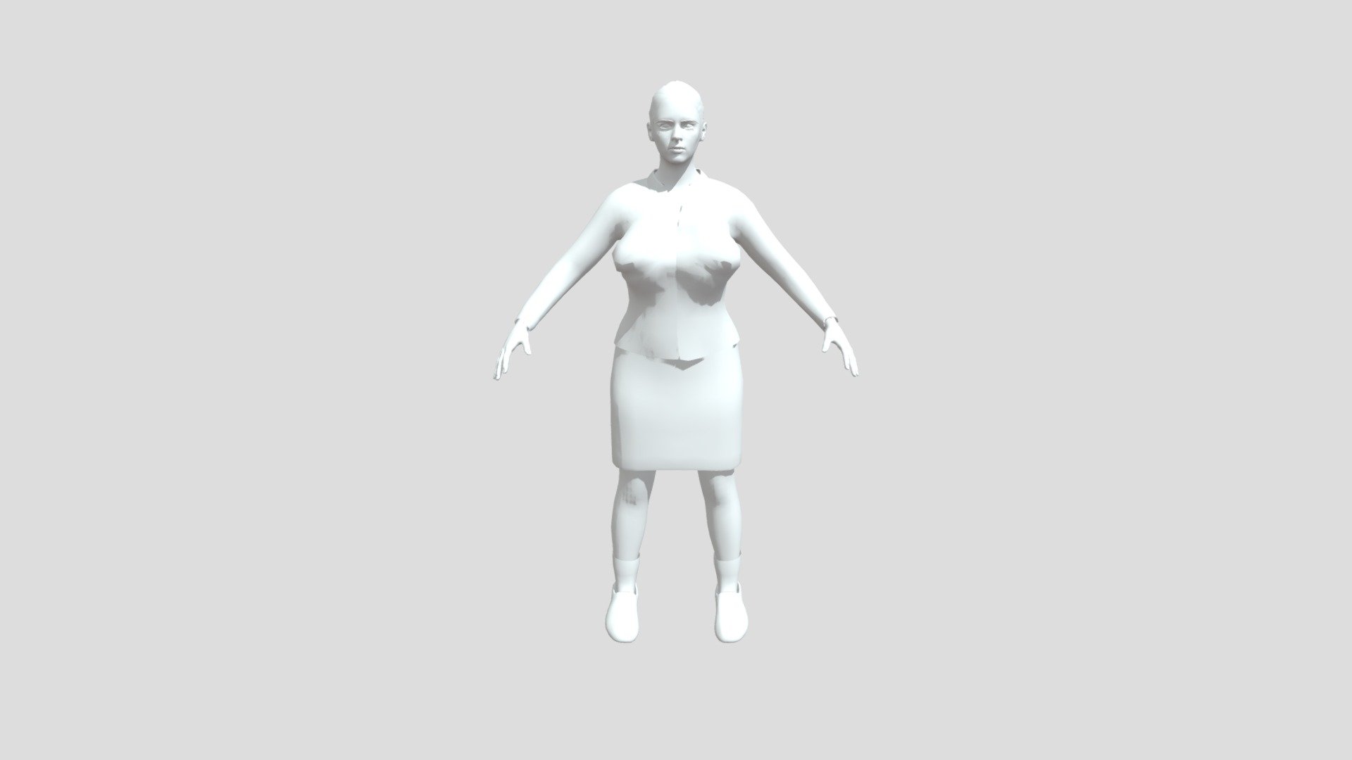 Female 3D Model With Rig Bones