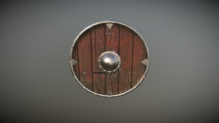 Viking Shield with Mjolnir Livery 3D Model